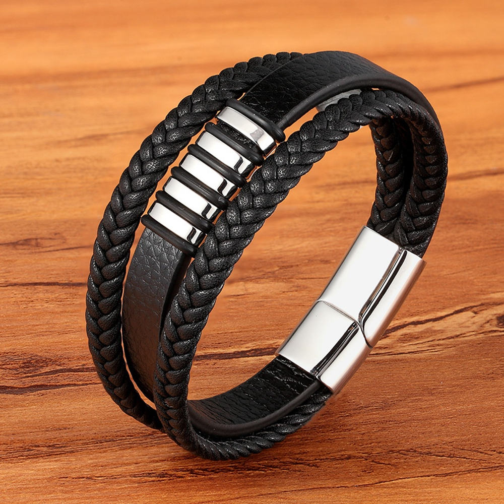 Design Leather Bracelet for Men Stainless Steel