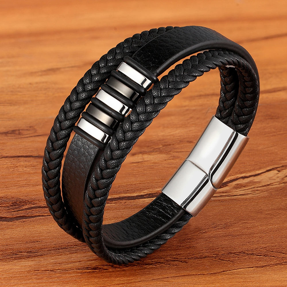 Design Leather Bracelet for Men Stainless Steel