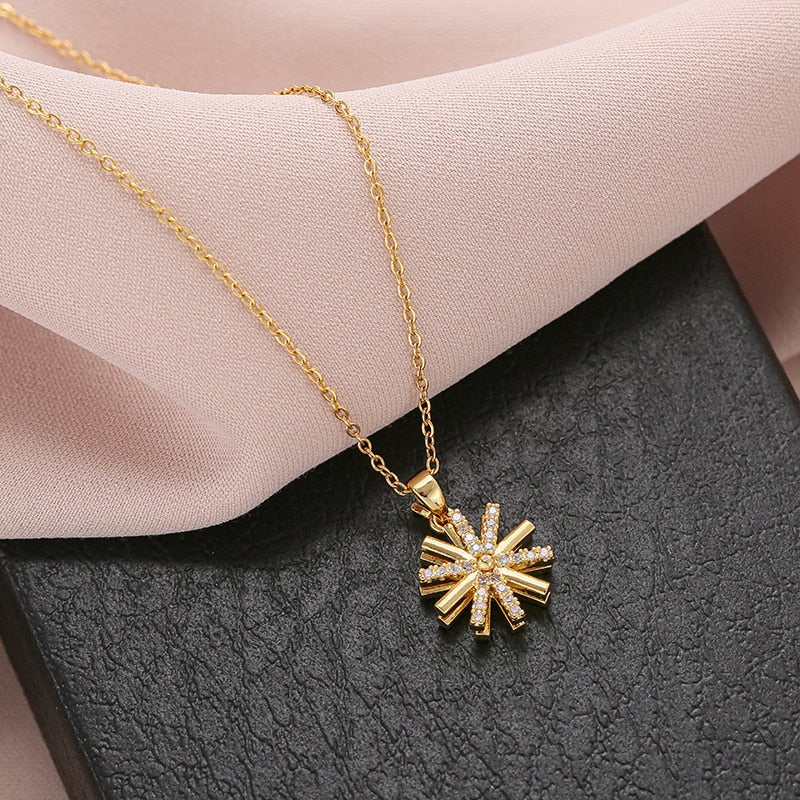 Sunflower Pendant Necklace